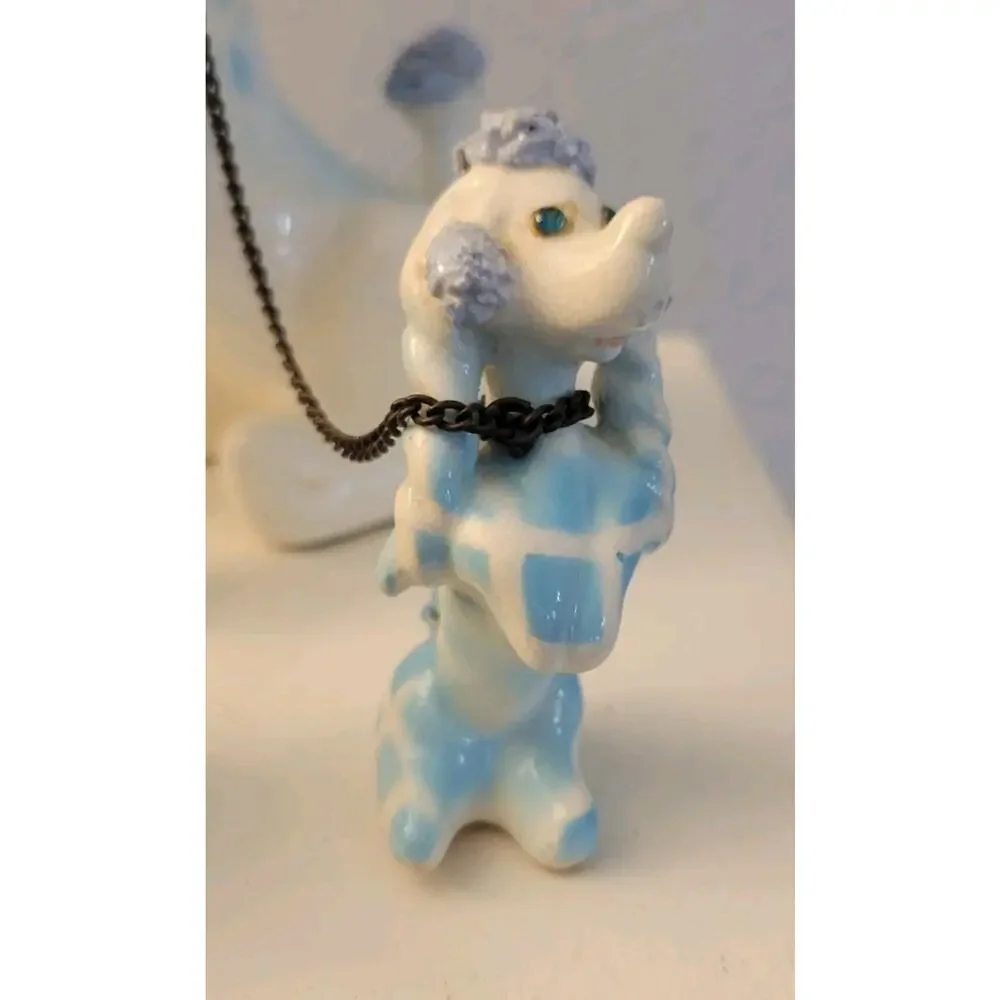 Vtg. 50s Kreiss & Company Poodle w/Puppies on Chain Leash Made in Japan - Picture 5 of 16